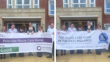 Priorslee House care home, in Telford celebrates double ratings success